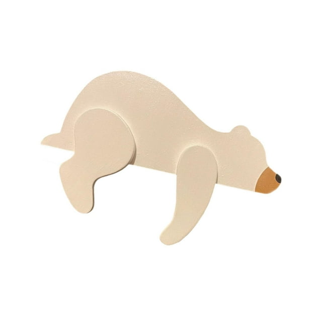 Escultura de oso para esquina de puerta, adorable adorno para guardería, estatua de oso para estante blanco