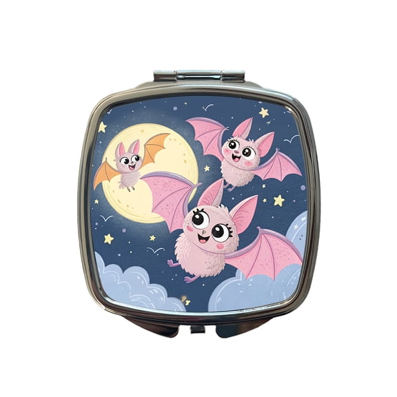 Kawaii Bats Travel Makeup Handbag Purse Small Pocket Compact Mirror