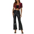 thumbnail image 2 of INSPIRE CHIC Women's Sequin Puff Short Sleeve Open Front Party Crop Cardigan XL Red, 2 of 6