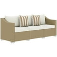 thumbnail image 2 of Resenkos 3 Seater Patio Couch, Outdoor Sectional Furniture, PE Rattan, White, 2 of 11