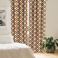 thumbnail image 2 of Ambesonne Ikat Window Curtains, Geometric Indonesian Vivid, Each 28" W x 63" L, Orange Yellow Indigo, 2 of 3
