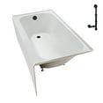 thumbnail image 5 of Streamline NAL-5240-BL 60 in. x 30 in. Acrylic Left-Hand Drain Alcove Bathtub in Glossy White With External Drain in Matte Black, 5 of 10