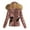 Pink, variant on Lovskoo Womens Lightweight Puffer Jacket Winter Coats for Women Warm Quilted Padded Hood Coat with Faux Fur Collar Brown
