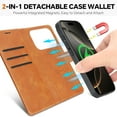 thumbnail image 5 of ELEHOLD Magnetic Detachable Wallet Case For iPhone 17 Pro Max, Removable  2 in 1 Wireless Charging RFID Blocking Card Holders  PU Leather Magnetic Detachable Folding Stand Folio Case,Brown, 5 of 8