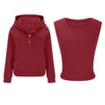thumbnail image 7 of Womens 2 Piece Sweatsuit Set Oversized Hoodie Tank Top Matching Lounge Outfit Pullover Casual Fall 2025 Red, 7 of 7