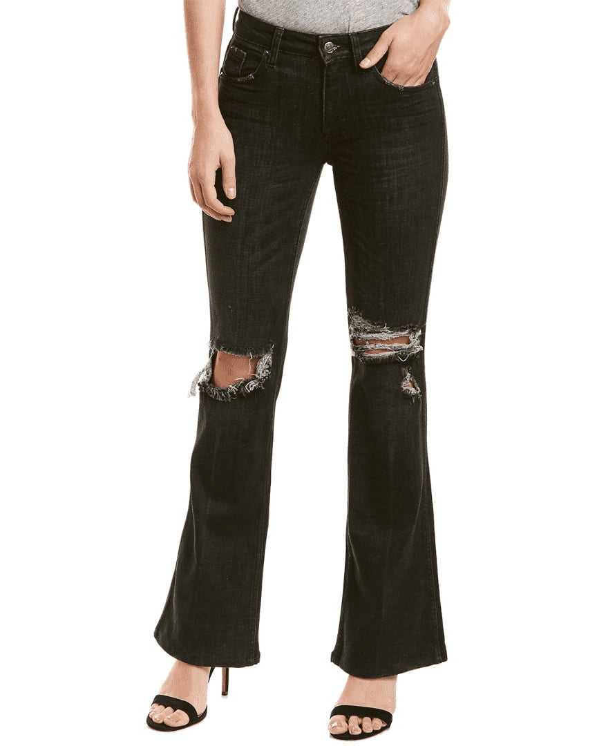 Free People - Free People | Authentic Ripped Flared Jeans | Black ...