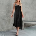 thumbnail image 2 of iHPH7 Nightgowns for Women, Cami Nightgowns for Women, Satin Nightgowns for Women, Long Nightgowns for Women, Summer Nightgowns for Women, Black L, 2 of 5