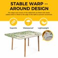 thumbnail image 4 of Spring Botanical Table Cloths for 4 Foot Rectangle Tables, Watercolor Leaves Flowers Birds Beige Patio Waterproof Elastic Fitted Tablecloths, Washable Rectangular Table Cover for Camping, 4 of 8