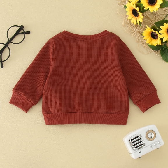 Vedolay Sweatshirts Girl's Top Long Sleeve Casual Lightweight Pullover Loose Solid Sweatshirt,G 6-9 Months