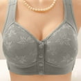 thumbnail image 4 of UoCefik Daisy Bras for Older Women Front Closure Wireless Push Up Bras Everyday Wirefree Comfortable Sleep Bralettes Gray 50, 4 of 5