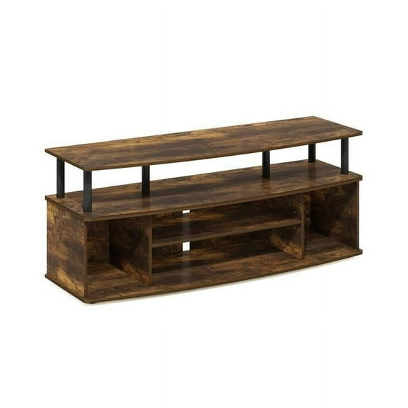 JAYA Large Entertainment Center Hold up to 55 in. TV, Amber Pine & Black