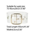 thumbnail image 3 of INSPIRE CHIC Women's Grommet Clear Transparent Pin Buckle Wide Waist Belts 75-95cm/29.53-37.40" Gold Square Buckle, 3 of 4