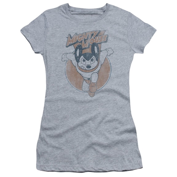 Mighty Mouse Flying With Purpose Junior Women's Sheer T-Shirt Athletic Heather
