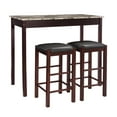 thumbnail image 1 of Hampton Three-Piece Faux Marble Tavern Set, Espresso, 1 of 9