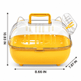 thumbnail image 3 of OANLKGI Small Pet Travel Carrier 10.83 x 8.66 IN Acrylic Viewing Panels Transparent Animal Transport Box Water Bottle and Carry Handle Portable Ventilated Pet Cage Pet Travel Yellow, 3 of 5