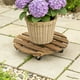 thumbnail image 5 of Soporte para plantas de madera con ruedas Soporte para macetas con rodillas de gran resistencia | Madera amarilla impermeable, 25x25x6,5cm | Base de macetas interior exterior | Resistente al sol, 5 of 6