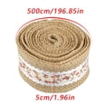thumbnail image 4 of Arpillera de yute de 5 m con borde de cinta de arpillera natural con flor pequeña (flor de café), 4 of 8