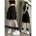 thumbnail image 2 of Zoki Streetwear Hip Hop Cargo Shorts Women Vintage Harajuku High Waist Y2K Short Pants Casual Korean Pockets Bf Shorts Summer, 2 of 5