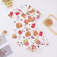 thumbnail image 2 of XIAONU Women's Burger Fries Soda Print Pajama Set Loose Short Sleeve Notched Collar Sleep Set Soft Fun Sleep Pajamas, 2 of 7