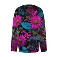 thumbnail image 4 of Halloween Sweaters for Women Funny Halloween Party Graphic Womens Sweaters Cardigan Button Knit Cropped Long Sleeve Fall Winter Fashion Plus Size Tunic Sweater Purple Pink 2XL, 4 of 6