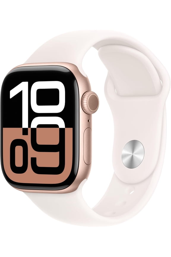 Pre-Owned Apple Watch Series 10 GPS + Cellular 46mm Aluminum Case with Light Blush Sport Band - M/L - Rose Gold (Fair)