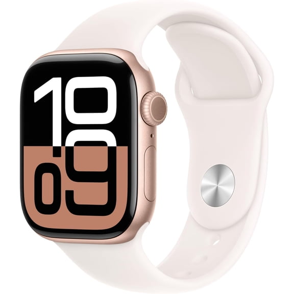 Pre-Owned Apple Watch Series 10 GPS 46mm Aluminum Case with Light Blush Sport Band - M/L - Rose Gold