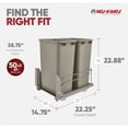 thumbnail image 4 of Rev-A-Shelf Double 50 Qt Pullout Soft-Close Steel Kitchen Trash Cans, 4 of 10