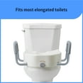 thumbnail image 3 of Medline Elongated Toilet Seat Riser with Arms for Seniors, Locking, Fits Most Toilets, 400 lb Weight Capacity, White, 3 of 6