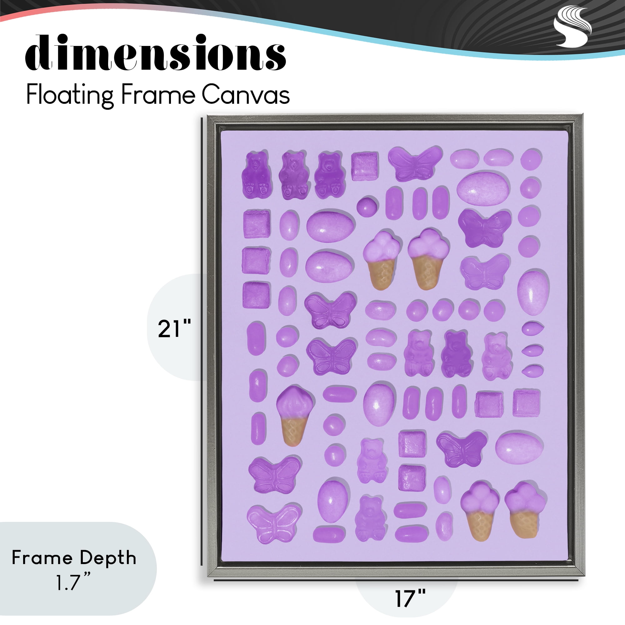 Stupell Industries Lilac Purple Toned Candies Gray Framed Floater Canvas Wall Art, design by LISH Creative