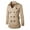 Khaki, variant on IROINNID Men's Long Sleeve V-Neck Trench coat Notch Lapel Mid-Length Coat Solid Color Leisure Autumn And Winter And Mid-length Coat