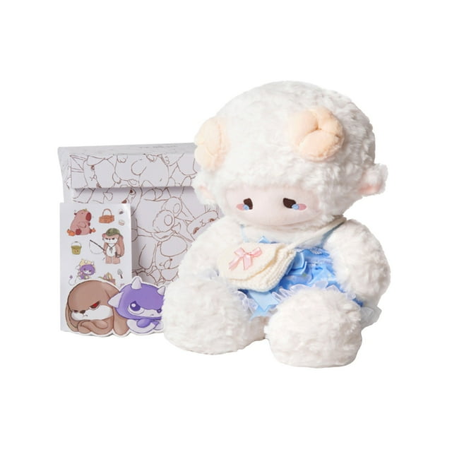 Sheep Plush Toy - Dress-Up Lamb Plush Toy 11.4 Inches with Removable Outfit & Handbag - Ultra-Soft Stuffed Animal Gift for Valentine's/Birthday, Machine-Washable(Including Gift Box)