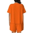thumbnail image 3 of Naloa Orange Scales Women's Short-Sleeved Pajama Set, Loungewear, Summer pajamas, Breathable Cozy - Small, 3 of 9