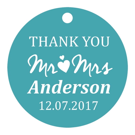 100 PCS Mr & Mrs Personalized Wedding Favor Gift Paper Tags Thank You Custom Made Hang Tags