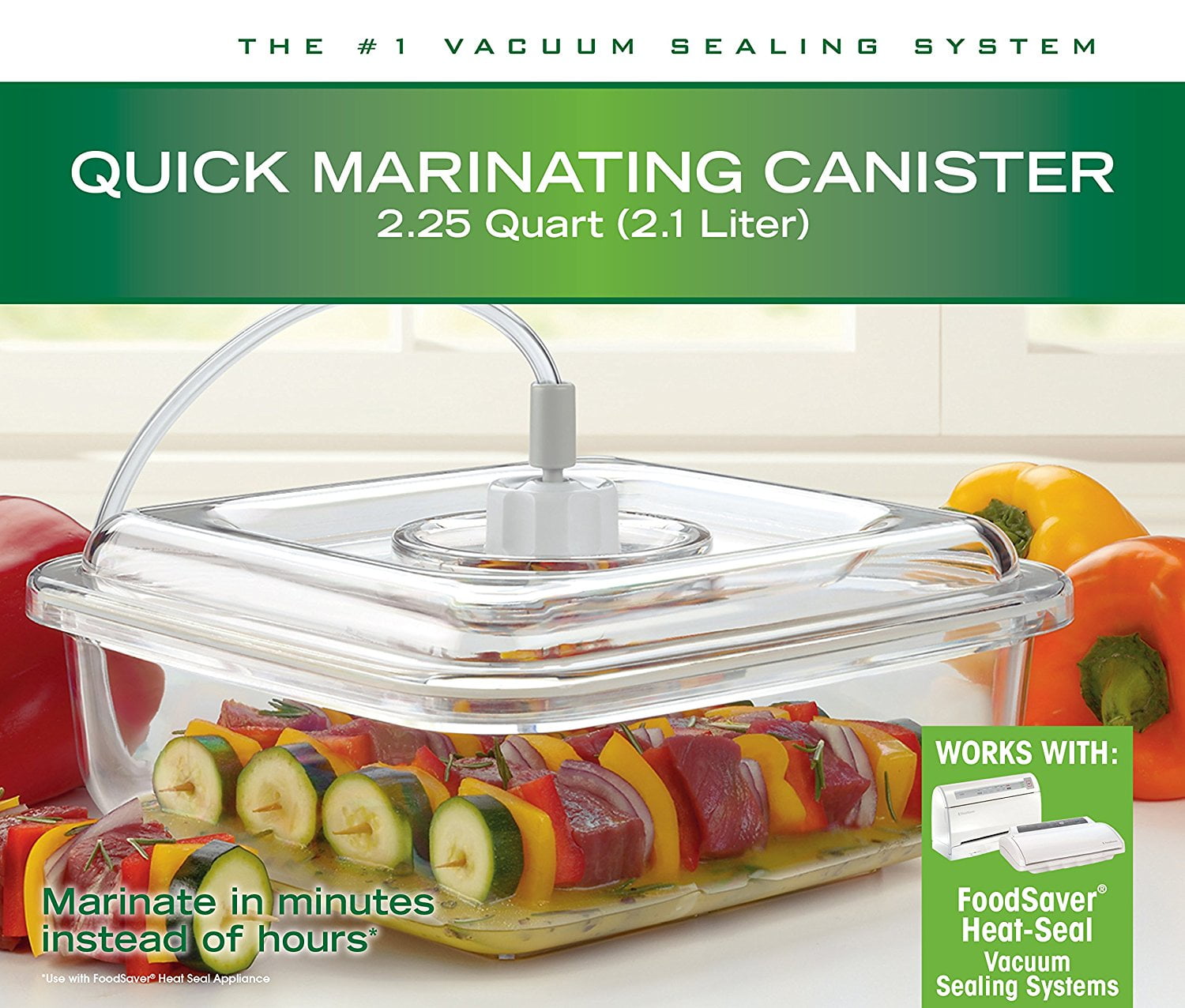 T020050015, Sunbeam FoodSaver Vacuum Sealing 2.25 Qt Quick Marinating