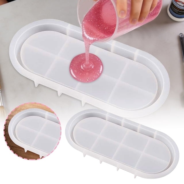BotaniNest Epoxy Resin Silicone Oval Rectangle Tray For DIY Jewelry Storage Home