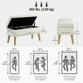 thumbnail image 3 of HOMCOM Upholstered Storage Ottoman Bench with Wood Legs, Cream White, 3 of 10