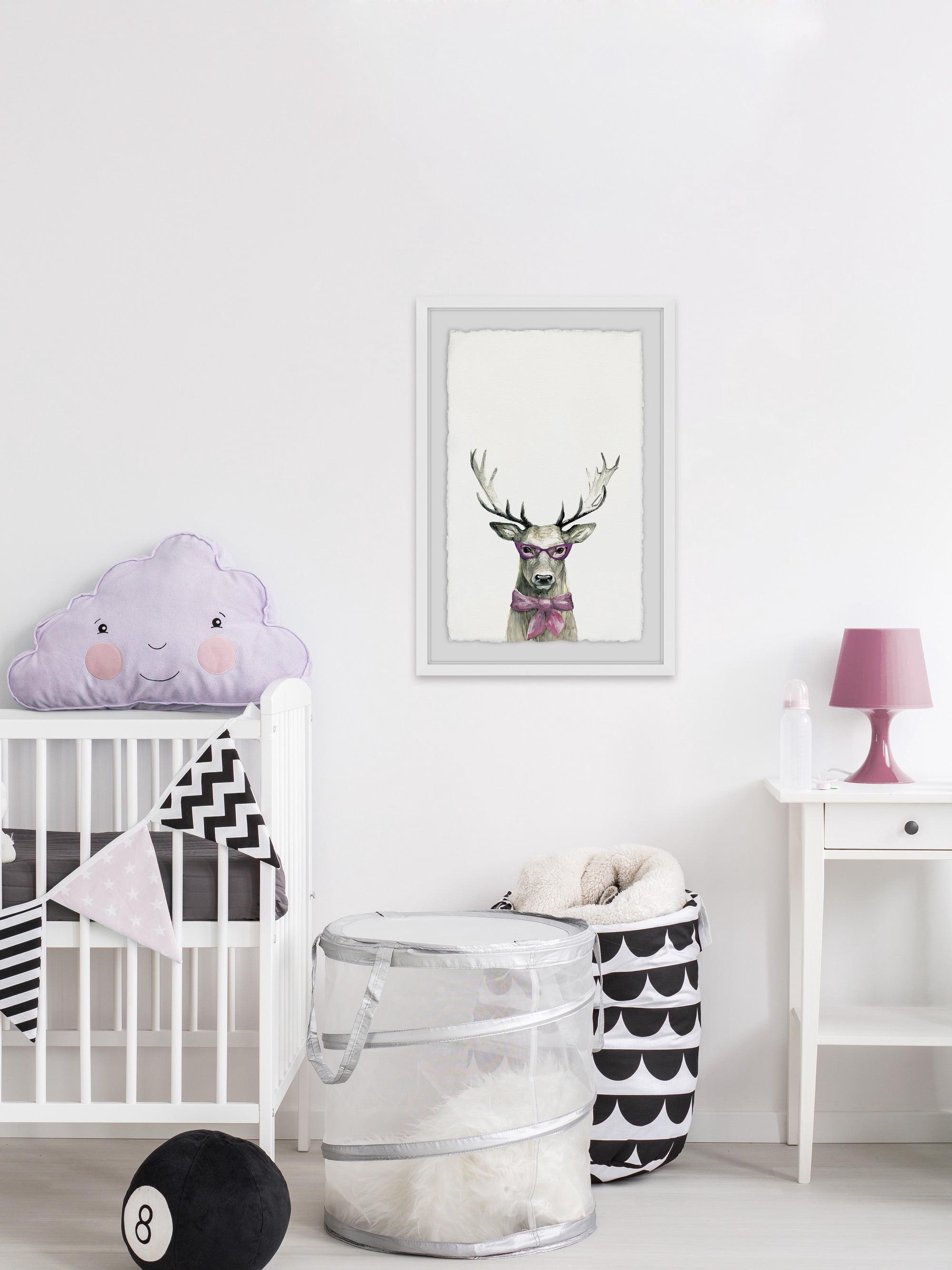 Po-Faced Deer Framed Painting Art Print