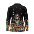 thumbnail image 5 of Yuyamidu Skull Long Sleeve Golf Shirt for Women Colorful Flowers Tennis Tops Running Shirt Fall Winter Sports Athletic Shirt Size M, 5 of 8