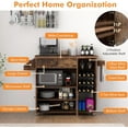 thumbnail image 5 of Topbuy Kitchen Island Cart with Drop-Leaf & Power Outlet Rolling Kitchen Cart on Wheels with Microwave Shelf Glass Holder Brown, 5 of 9