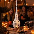 thumbnail image 5 of Halloween Spider Egg Sack Lights, 3.2 Foot Hanging Web Decoration with Black Spider and Battery-Powered LEDs, Outdoor Porch Tree Fence Accent, Haunted House Party Decor (Orange), 5 of 5