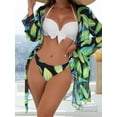 thumbnail image 3 of Bikini de playa de arena de tres piezas Traje de baño dividido de malla para mujer bikini, 3 of 6
