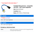 thumbnail image 2 of Headlight Wiring Harness - Compatible with 2001 - 2007 Toyota Highlander 2002 2003 2004 2005 2006, 2 of 2
