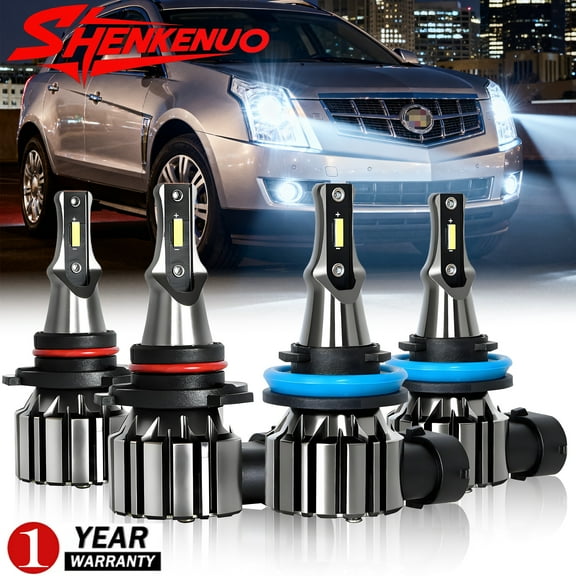 For Cadillac SRX 2010 2011 2012 2013 2014 2015 2016 LED Headlight Bulbs 9005 H11 High&Low Beam, Pack of 4