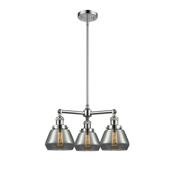 Innovations 207-PC-G173-LED Fulton 3 Light Chandelier part of the Franklin Restoration Collection, Polished Chrome