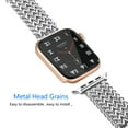 thumbnail image 2 of FIEWESEY Compatible with Apple Watch Band 38mm 40mm 41mm, Premium Stainless Steel Metal Replacement Adjustable Wristband Strap for Apple iWatch Series SE/8/7/6/5/4/3/2/1(Silver,38mm/40mm/41mm), 2 of 6