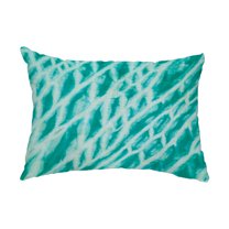 Simply Daisy, 14" x 20" Shibori Stripe Teal Decorative Abstract Outdoor Pillow
