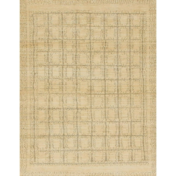 Ahgly Company Machine Washable Indoor Rectangle Abstract Yellow Area Rugs, 7' x 10'