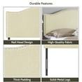 thumbnail image 5 of Queen Size Upholstered Nail Trim Head Headboard, 12 Adjustable Positions, Wall Mounted Linen Fabric Headboard in Cream, 5 of 11