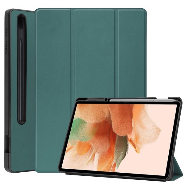 Funda horizontal con tapa para Samsung Galaxy Tab S7 Lite T730 / T735 / Tab S7 Fe T736, con tres pliegues, función de suspensión/activación y ranura para lápiz.