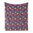 thumbnail image 1 of Botanical Soft Flannel Fleece Blanket, Floral Design Colorful Childish Flowers Pattern Along Dots and Shapes Doodle Art, Cozy Plush for Indoor and Outdoor Use, 70" x 90", Multicolor, by Ambesonne, 1 of 6